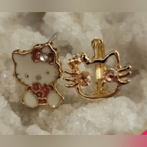 3/$30 Cute Hello Kitty Mismatched Post Hoop Kidcore Earrings
